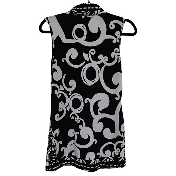 WHBM- Black & White Paisley Sleeveless Tunic Small - Picture 2 of 2